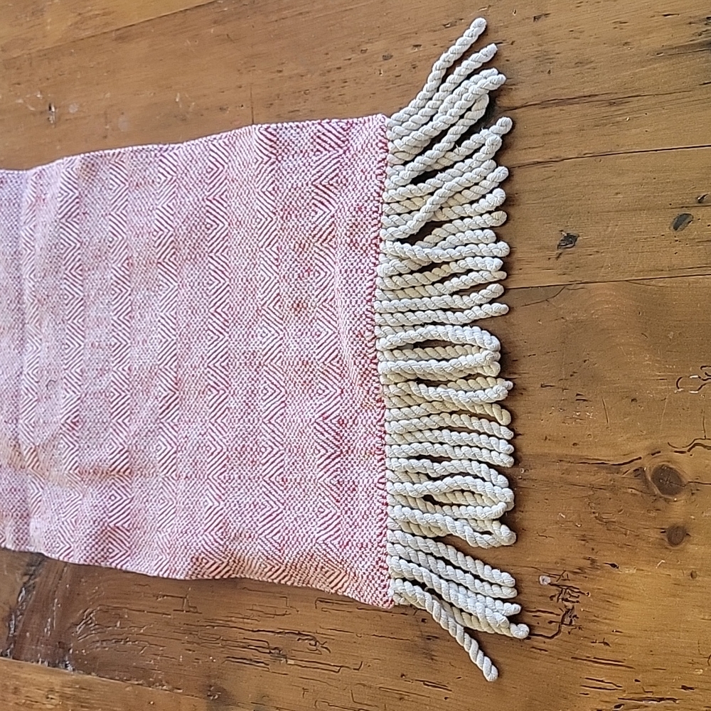 Red amd white table runner